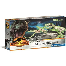 19205 Jurassic World Dig T-Rex E Pteranodon-Science Kids 6 Years, Kit Toy, Realistic Dinosaur, Excavate and Assemble Fossils, Multicolour, 7X35X26