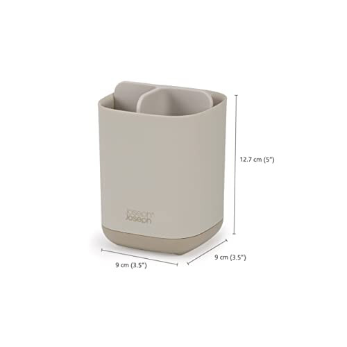 Joseph Joseph Easy-Store - Toothbrush Holder Caddy Bathroom Storage, Compact- Matt Finish, Ecru 2