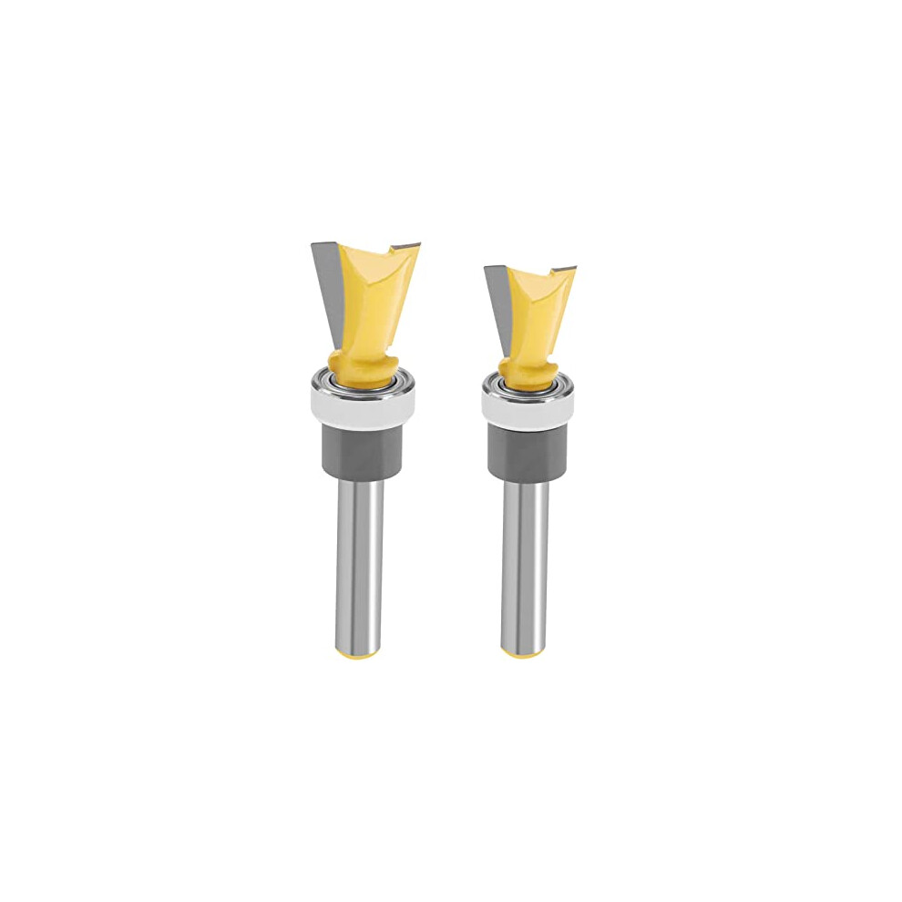 2Pcs Dovetail Router Bits 1/4 Inch Shank Dovetail Joint Router Bit With Bearing Woodworking Milling Cutter Tools For Plywoods Hardwoods Softwoods Mdf 4894833035041
