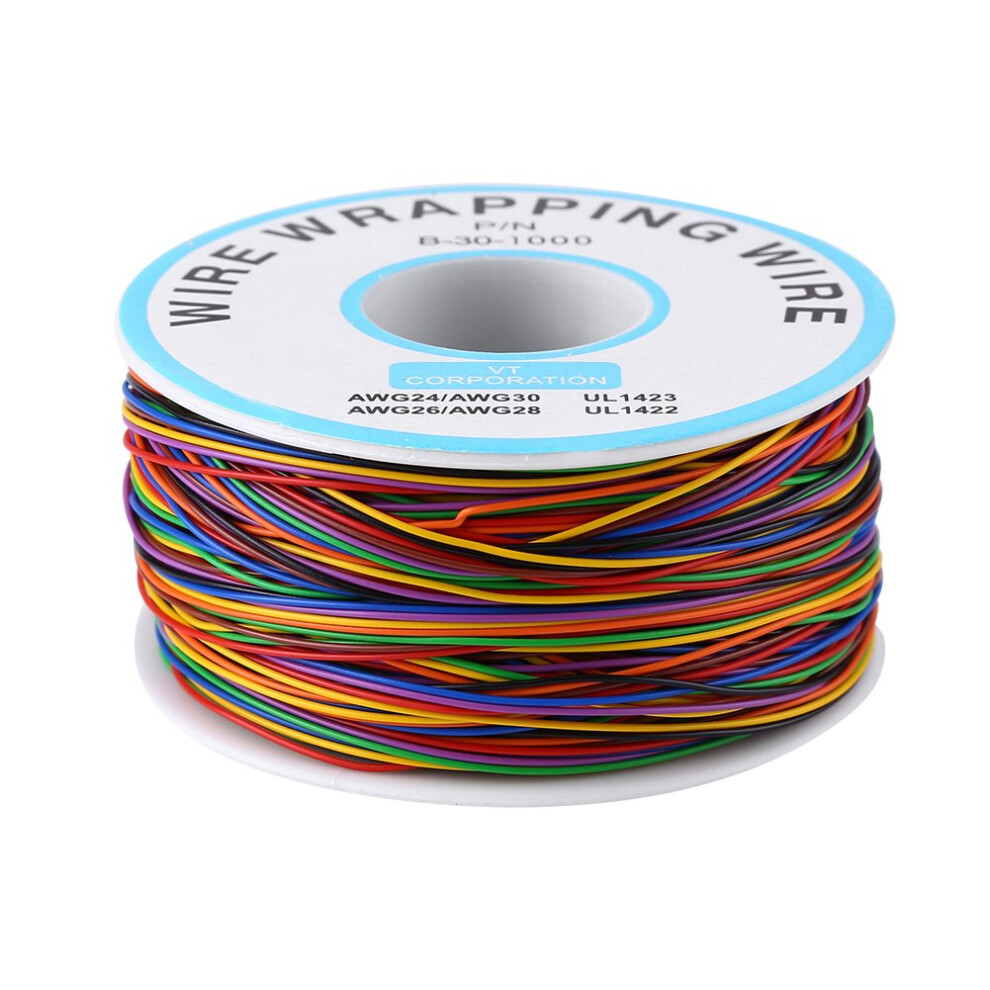 8-Wire Colored Insulation Test Wrapping Cable P/N B-30-1000 250M 30Awg Tinned Copper Solid Cable 250M 736691567514