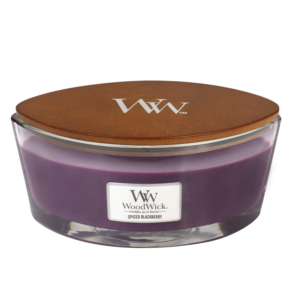 Woodwick Ellipse Scented Candle With Crackling Wick, Spiced Blackberry, Up To 50 Hours Burn Time Paraffin, Spiced Blackberry