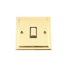 A5 Single Light Switch 1 Gang - Polished Brass Victorian - Black - Metal Rocker Switch - 1 Gang 2 Way 10 Amp
