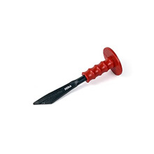 Hilka 62684010 10-Inch Plugging Chisel with Grip, Red - Drop-Forged Steel, Grooved for Debris, Mortar and Cement Removal, Induction Hardened
