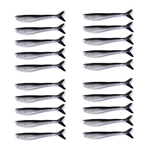 20 PCS Fishing Lures, Fishing Lures Soft Bait Lure Saltwater Serie For Perch Pike Trout Chub (10cm)
