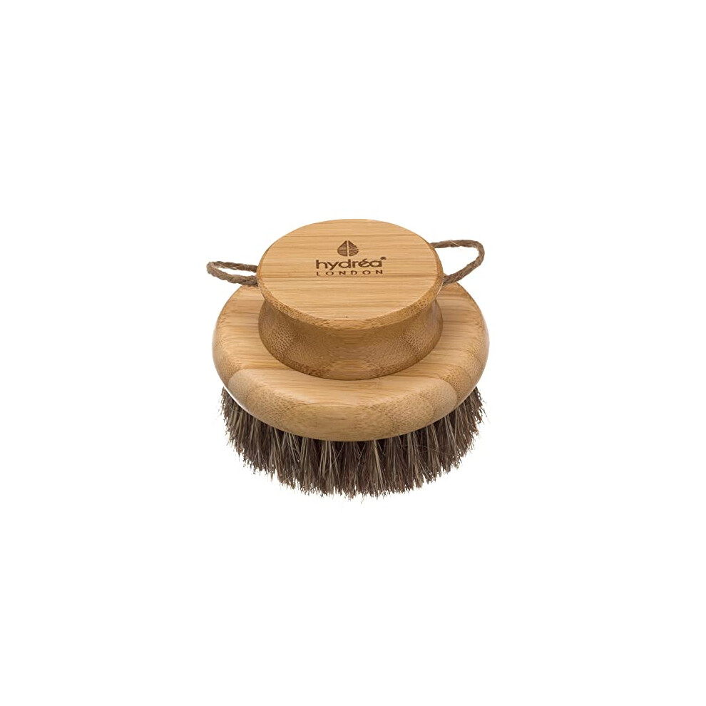 Hydrea London Hydrã©A London Round Natural Body Brush With Mane/Cactus Bristle For Dry Brushing To Exfoliate, Remove Dead Skin, Cellulite And Aid Lymphatic Drainage