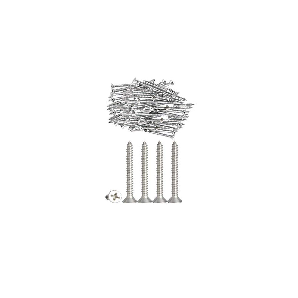 100Pcs Qrity M4 X 40Mm Stainless Steel Self Tapping Screws Phillips Flat Head Srews Diy Woodworking Screws (100Pcs M4 X 40Mm) 704619883206
