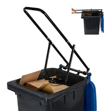 Rubbish Press For Wheelie Bins, Household Trash Can Press, Manual, Recycle Bin Compactor, Steel, Black