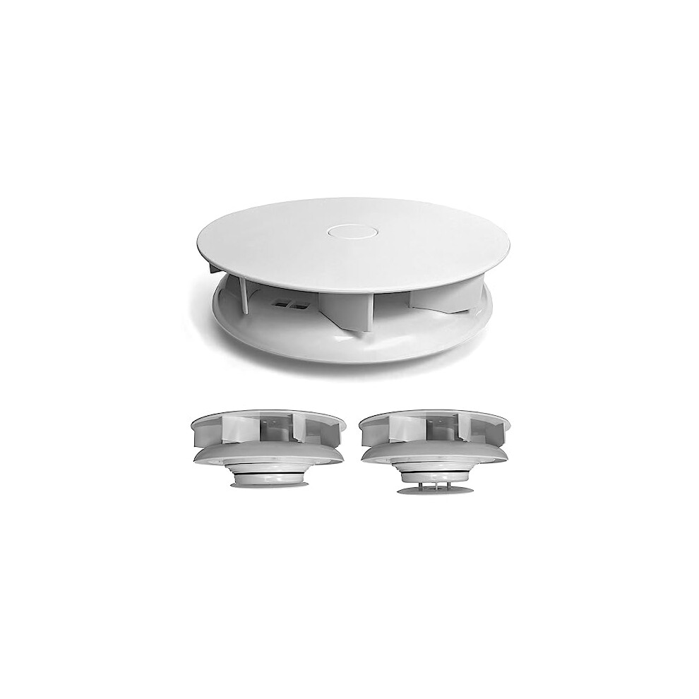 Flowrotor Low Profile Rotary Van Roof Vent - Wind Driven Rotating Spinning Ventilator Fan - Camper Bus 4X4 White 750869944778