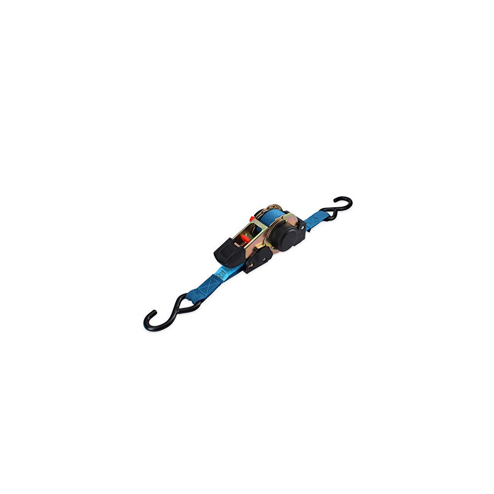 Fskcos002 Ratchet Tie Down Strap With Reinforced Steel Hooks And Automatic Pick-Up System, Blue 8430025003649