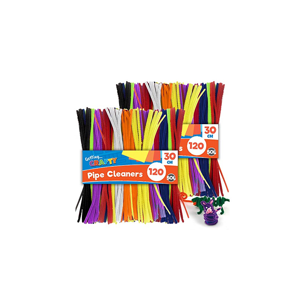 Sol 240Pk Long Pipe Cleaners For Craft | 30Cm X 4Mm Pipe Cleaner In Assorted Colours | Flexible Pipecleaners | Chenille Stems Diy Arts & Crafts For Kids |