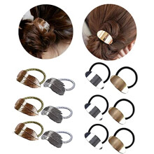 XHBTS 12 Pack Metal Leaf Hair Band Rope Elastic Hair Ties Hair Cuff Wrap Ponytail Holder -2 Styles Gold and Silver