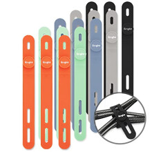 Silicone Cable Ties [15 Pack] Assorted Color Reusable Heavy Duty Cable Organizer Management for Fastening Cords and Wires