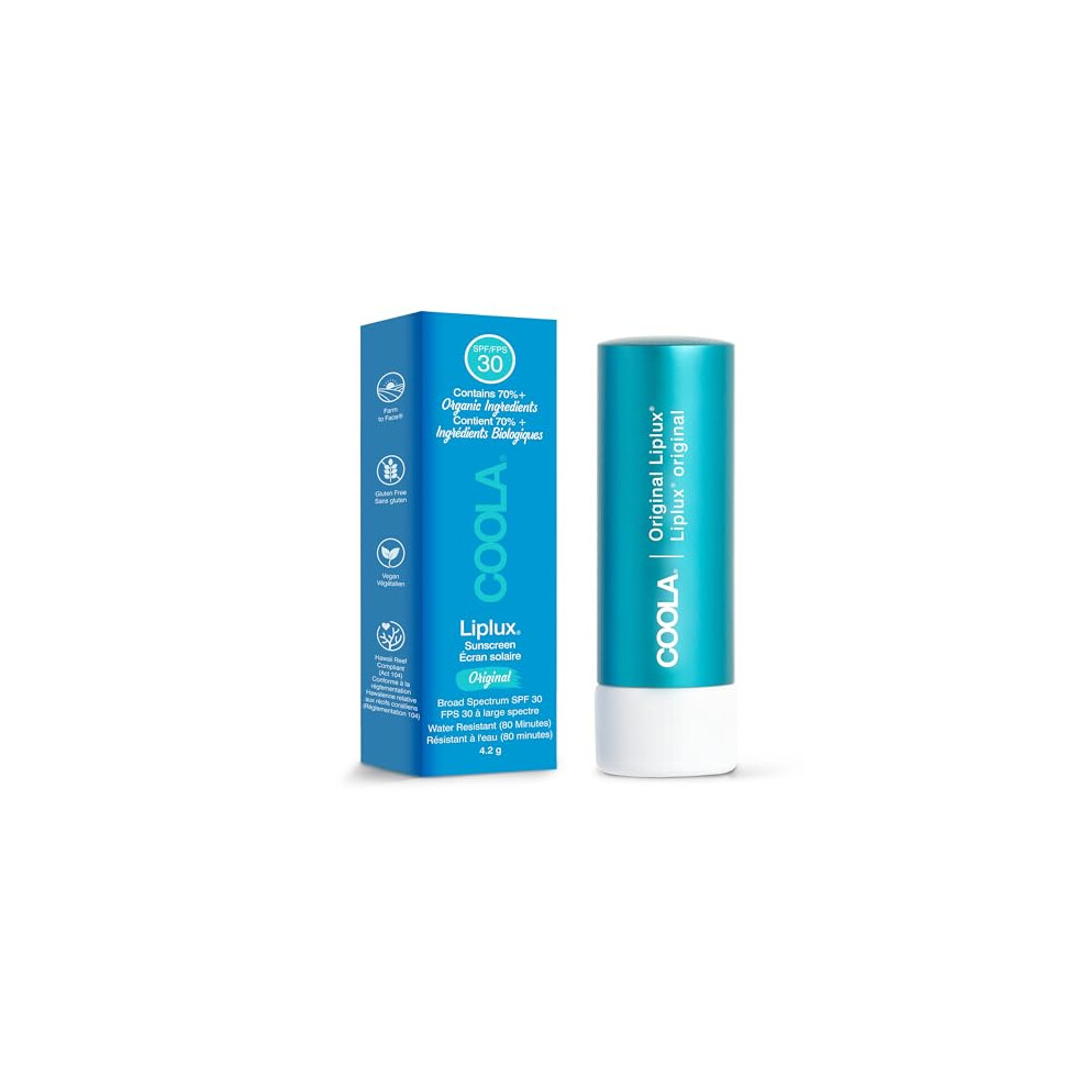Coola Spf 30 Liplux Suncsreen Lip Balm, 70%+ Organic And Cruelty Free Formula, Made With Camellia And Jojoba Oil, 3.2Ml
