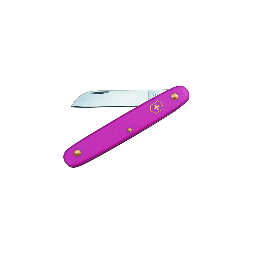 Victorinox Garden Floral Knife, Swiss Made, Straight Blade, Stainless Steel, Pink