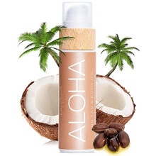 Aloha Tanning Accelerator with Vitamin E, Cocoa Butter - Organic Tanning Oil & Body Lotion with 6 Precious Oils (200)