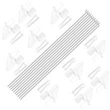 10 PCS 1.2x210mm Steel Pushrods Parts + 10 PCS Nylon Micro Control Horns 21x11mm 4 Holes for RC Airplane Plane DIY Parts