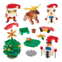 FX925 Christmas Building Brick Kits - Pack of 4, Christmas Party Bag Fillers and Stocking Fillers for Kids