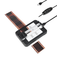 Slide Film Cutter for 35mm 120 Format Film Strips, Film Cutting Guide Tool with Backlit Panel, Adjustable 11-Level Brightness