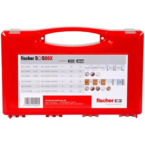 Fischer 533629 SOSBOX dowels S + FU + Screws, Gray 2