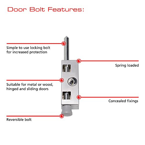 PDL200 Multi-Purpose Door Bolt - Satin Chrome 1