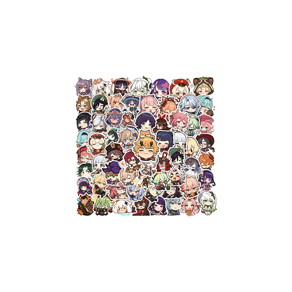 Bric Dodo 100Pcs Genshin Impact Stickers Laptop Car Scrapbook Phone Skateboard Suitcase Luggage Bike Genshin Impact Stickers Vinyl Waterproof Aesthetic