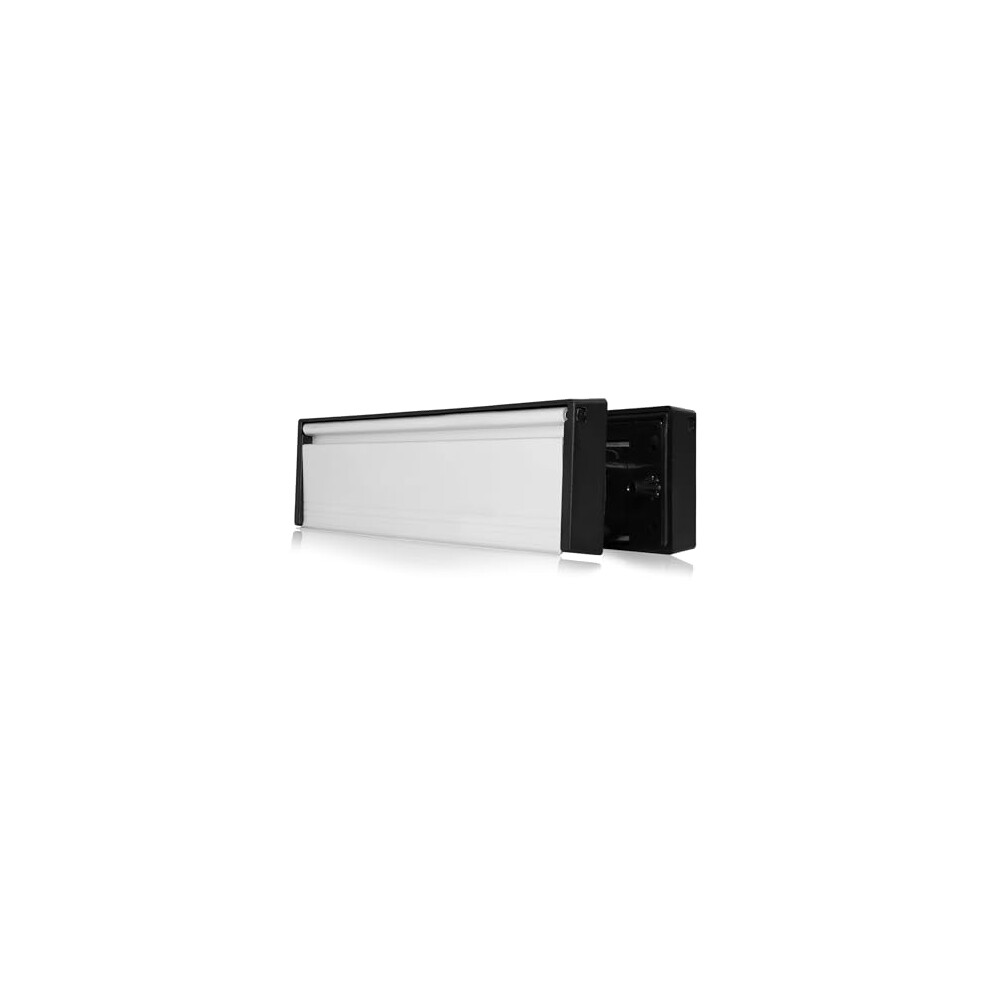 Mailplate 12" Letterplate Matt Chrome, Premium Draught Proof Postal Letterbox, Telescopic Sleeved Letter Box For Upvc Doors With 20-40Mm Door 5055371112215