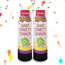 2pk Biodegradable Confetti Cannons Large | 22cm | Great for Birthdays, Parties and Weddings | Party Poppers Confetti Cannons Biodegradable Confetti