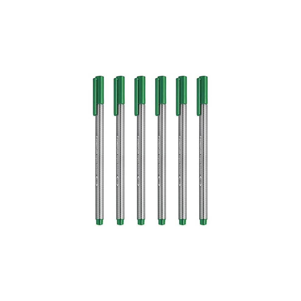 334 Triplus Fineliner Superfine Point Pens - 0.3mm - Green - Pack of 6