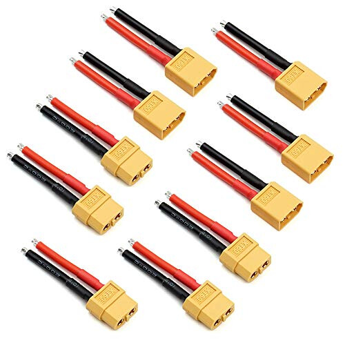 5 Pairs XT60 Plug Connector Female and Male with 14AWG Silicon Wire for RC Lipo battery Cable Drone Car Boat