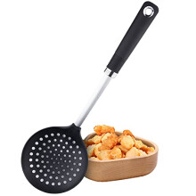 Sabatier Professional Nylon Skimmer Spoon - Anti-Scratch for Non-Stick Pans. Dishwasher Safe. Stainless Steel Core, Soft Grip Handle. Large and