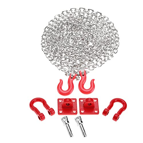 Promo 2pcs Metal Trailer Chain With Tow Hook Rescue Chain For Tamiya 1 10 Rc Crawler