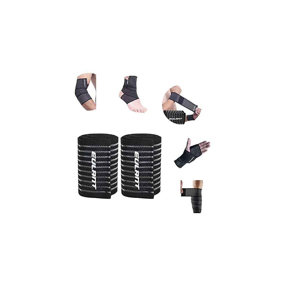 Eulant Elastic Knee Bandage Wraps 2 Pieces,Knee Support,Elbow Support,Thigh Compression Wraps,Leg Support,Hand Wrist Bandage,90Cm/35.4''
