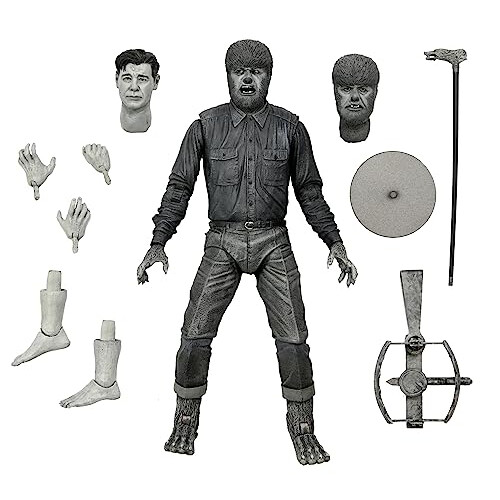 NECA - Universal Monsters Ultimate Wolf Man B&W 7 Action Figure,White