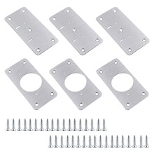 6 Pcs Hinge Repair Plate with 36 Pcs Fixing Screw Cabinet Hinge Repair Brackets Stainless Steel Cupboard Hinge Repair Kit for Kitchen Wood Furniture
