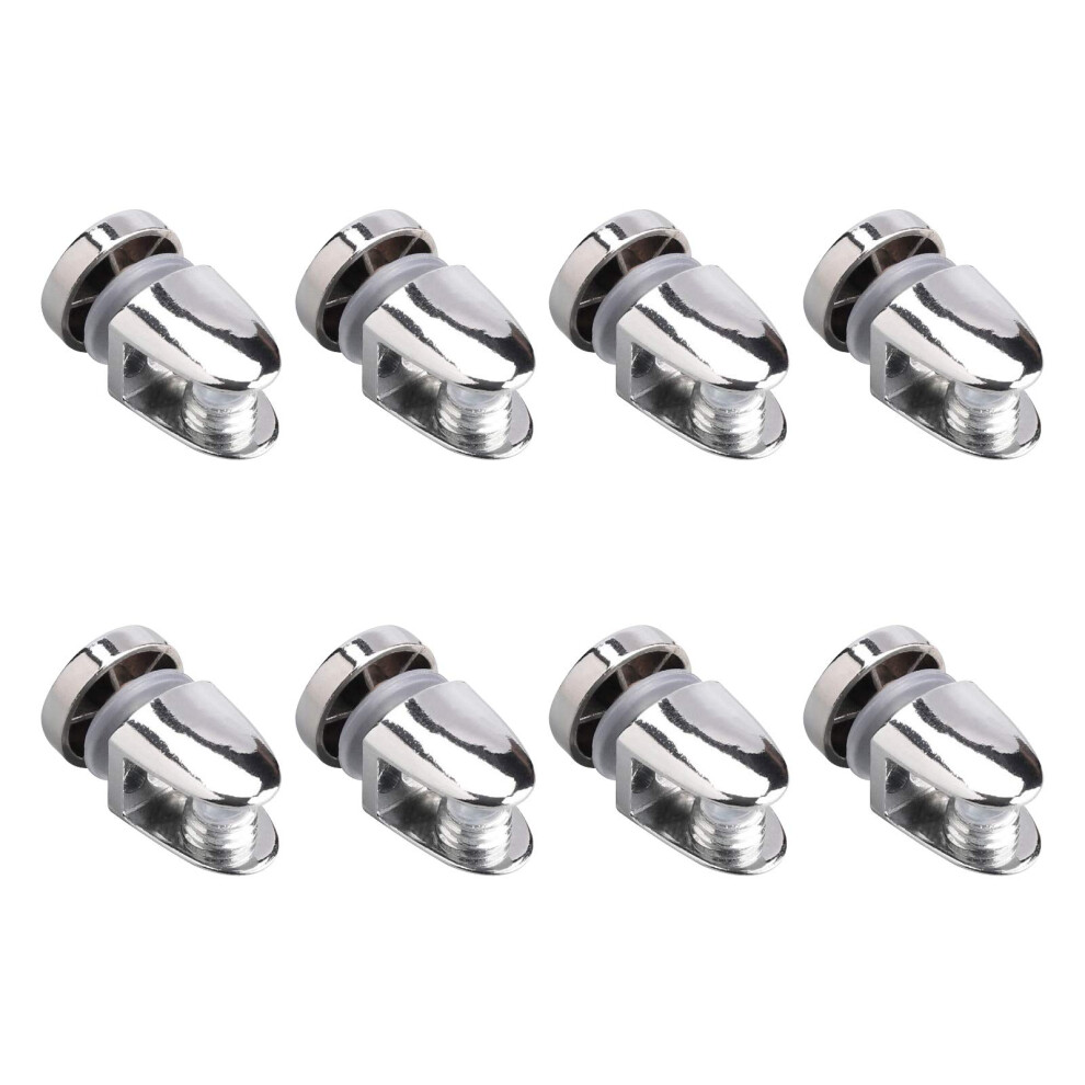 Glass Shelf Bracket, 8Pcs Adjustable Glass Mounting Brackets Zinc Alloy Glass Shelf Holders Clamp Clip Supports for 6-10mm Glass Acrylic Wood,