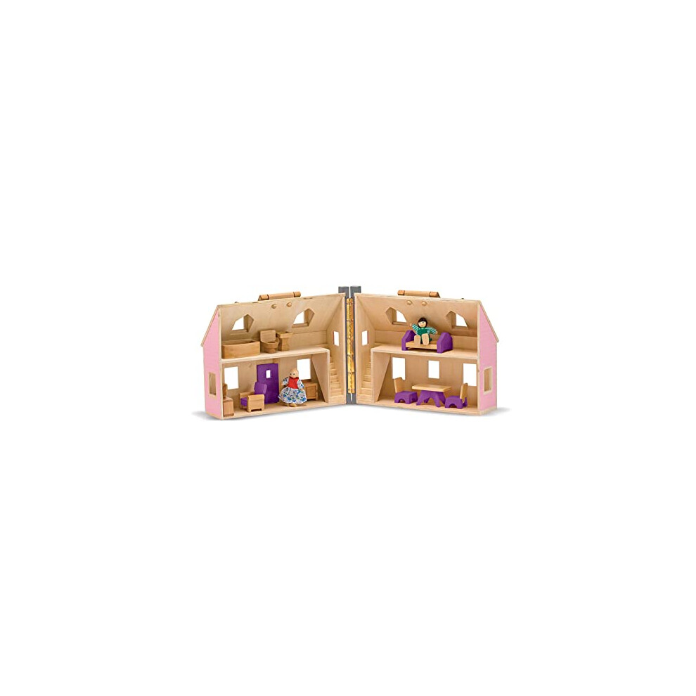 Melissa & Doug Fold & Go Dollhouse | Dollhouses & Dolls | Play Sets | 3+ | Gift For Boy Or Girl