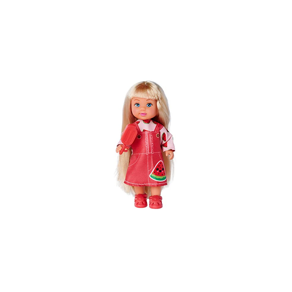 Simba Evi Love Fruity Ice 105733562 Doll In Cute Dress With Matching Fruit Ice Cream 3 Assorted Designs Only One Item Will Be Delivered, Mini Doll 12 Cm,