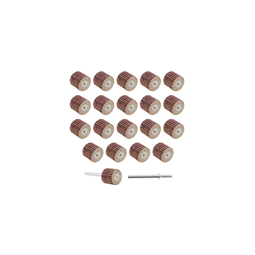 20Pcs 600 Grit Flap Wheel Sandpaper Sanding Disc for Rotary Tools with Long Handle Shank Mandrel 13x12x3mm/0.51x0.47x0.12inch Emery Cloth Polish Tool