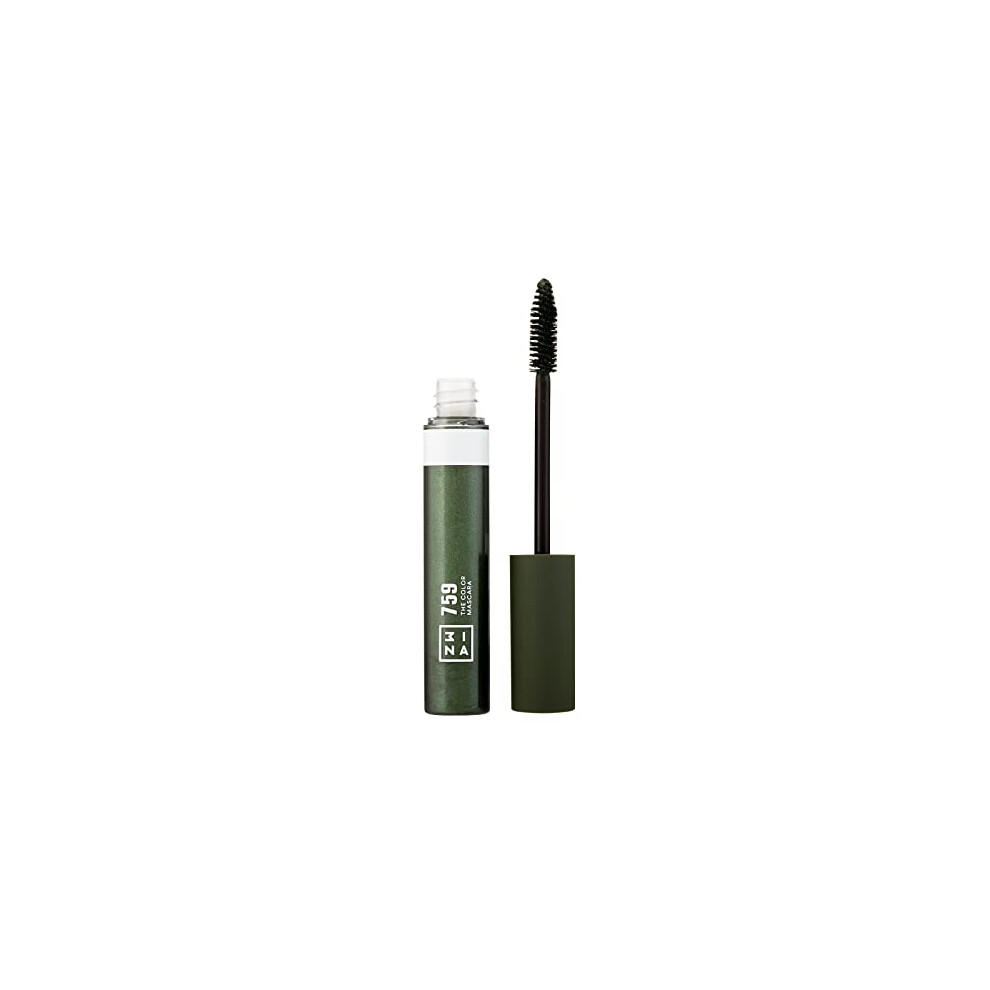 3Ina Green Makeup - Vegan - The Color Mascara 759 - Olive - Volume And Definition - Long-Lasting Formula - 9 Bold Color Mascara - Highly Pigmented Shades