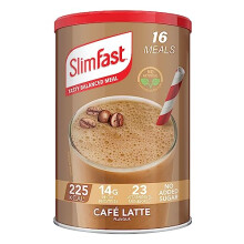 SlimFast Balanced Meal Shake Café Latte, High Fibre & Protein, 23 Vitamins & Minerals, No Added Sugar, Diet Replacement, 16 Servings, 584 g