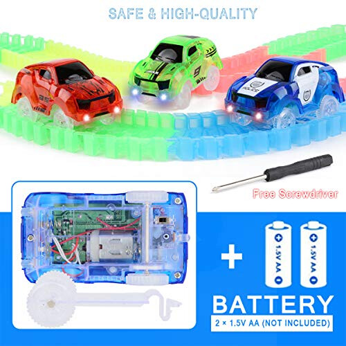 Glow Tracks Cars 3-Pack LED Light-Up Cars MTC01 Compatible with