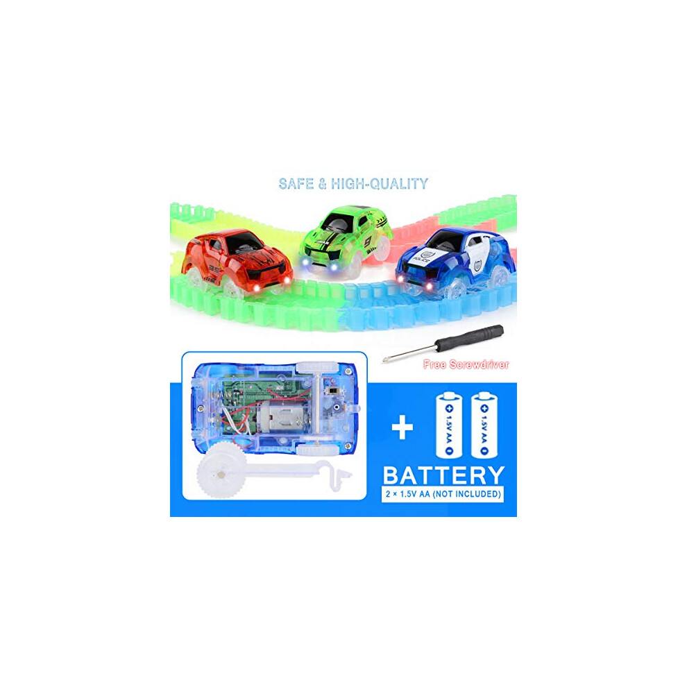 KEENSO voitures lumineuses Pistes voitures 6 lumières LED télécommande éclairer les voitures de