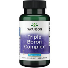 Swanson, Premium Triple Boron Complex (Boron Complex), 3mg, 250 Capsules, High Stength, Laboratory Tested, SOYA Free, Gluten Free, Non-GMO