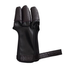 Archery Glove 3 Finger guard Cow Leather Shooting Protective Gear for Left and Right Hand Archer