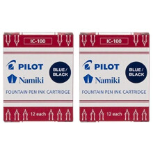 Pilot Namiki IC100 Fountain Pen Ink Cartridge Blue/Black 12 Patroner per frpackning (Pack OS 2)