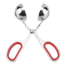 Meatballs Clip - VIFER Stainless Steel Meatballs Rice Balls Clip Maker Mold with Anti-Slip Handle Home Kitchen Tool (Red)