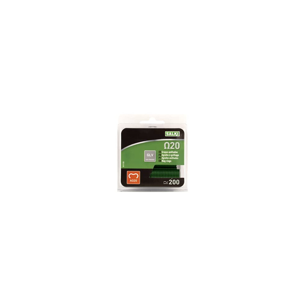 Omega 20Â Fence Staples, Green, Set Of 200Â Pieces 8423303114205