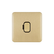 Lisse Screwless Deco - Unswitched Single Fused Connection Unit, 13A, GGBL5000BSB, Satin Brass with Black Insert