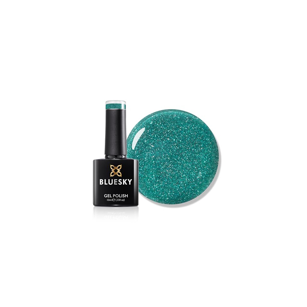 Gel Nail Polish 10ml, Sparkle Neon 06, Blue Soak-Off Gel Polish for 21 Day Manicure, Professional, Salon & Home Use, Requires Curing Under UV/LED Lamp