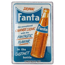 Retro Tin Sign 20 x 30 cm Fanta - Sensational Orange Drink - Gift Idea as Bar Accessory Metal Vintage Design